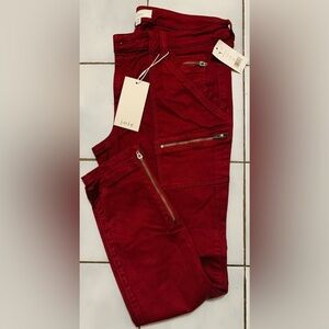 Joie Burgundy Okana Skinny Cargo Pants
